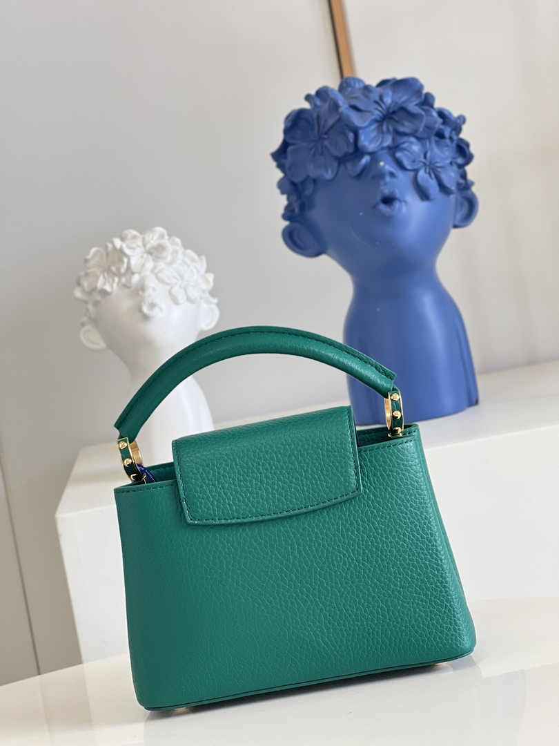 Louis Vuitton Capucines Mini Bag M56071 Green Leather
