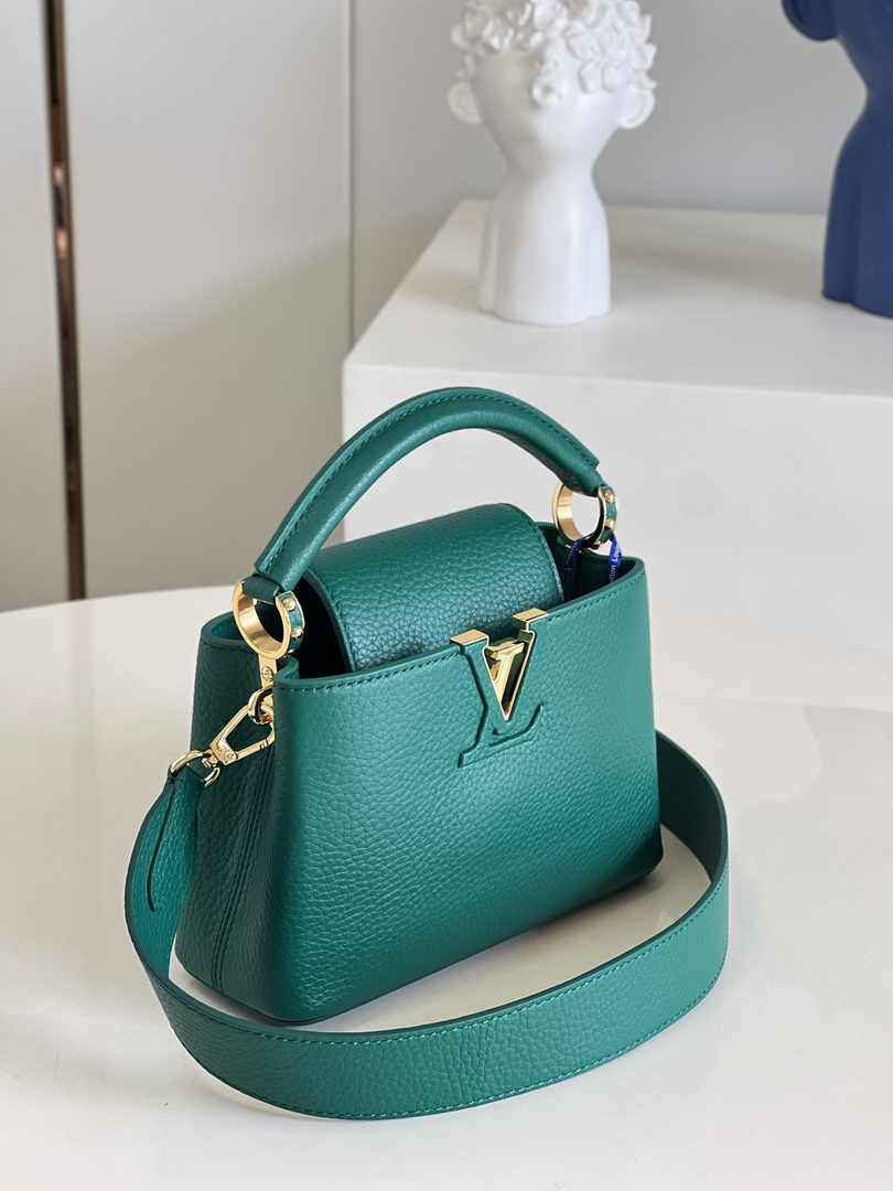 Louis Vuitton Capucines Mini Bag M56071 Green Leather