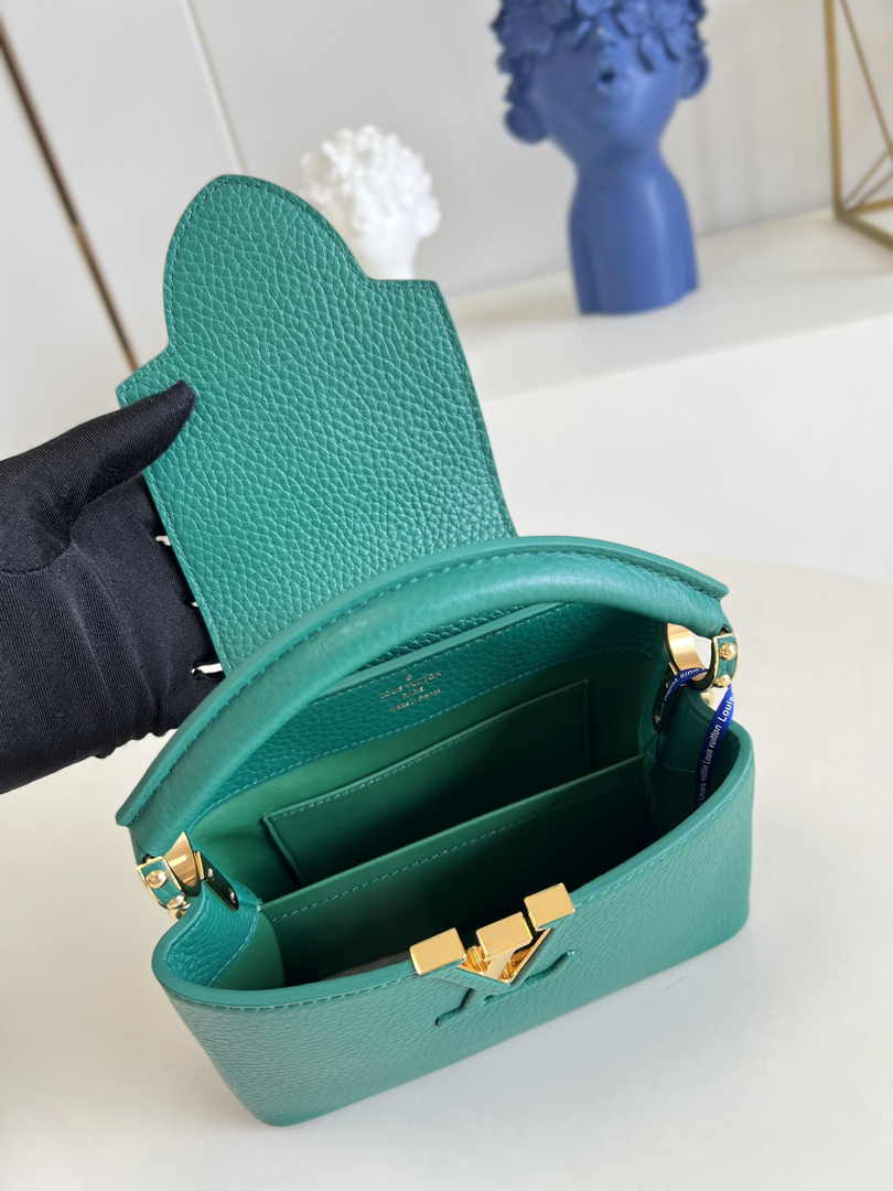 Louis Vuitton Capucines Mini Bag M56071 Green Leather