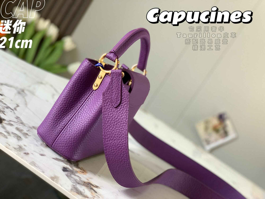 Louis Vuitton Capucines Mini Bag M56071 Purper Leather