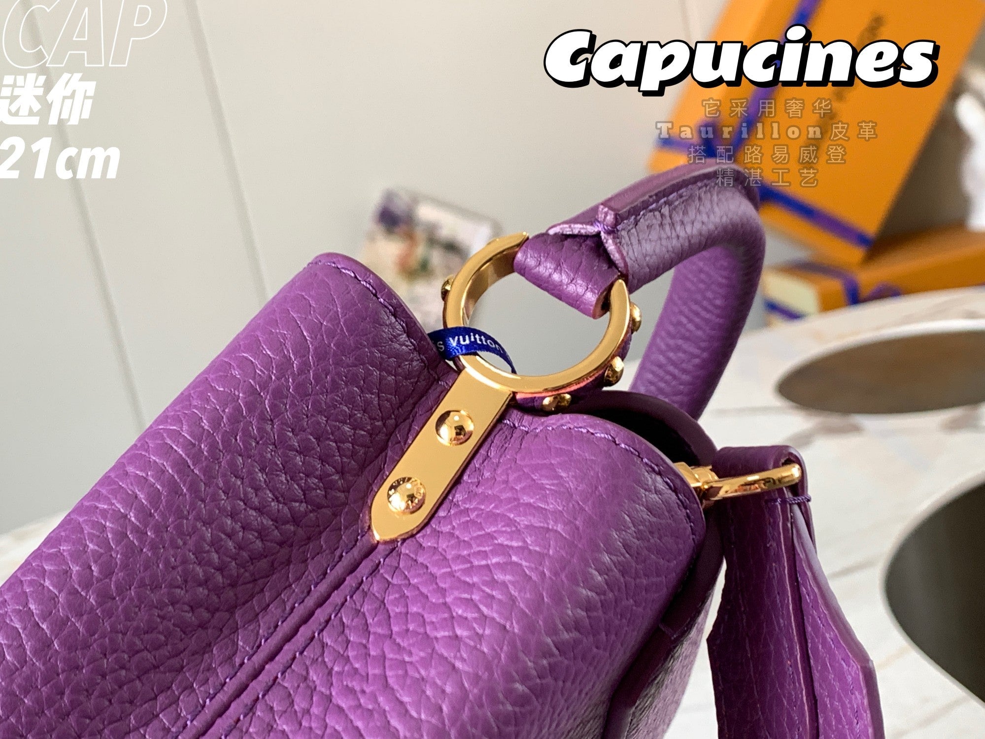 Louis Vuitton Capucines Mini Bag M56071 Purper Leather