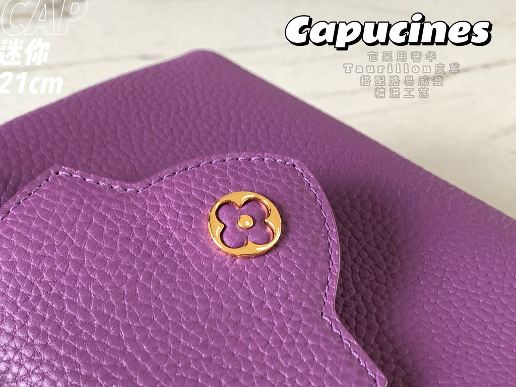 Louis Vuitton Capucines Mini Bag M56071 Purper Leather