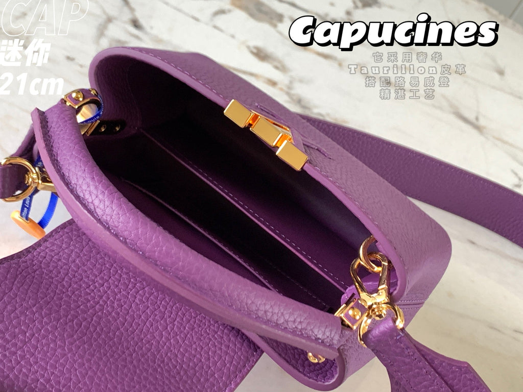 Louis Vuitton Capucines Mini Bag M56071 Purper Leather