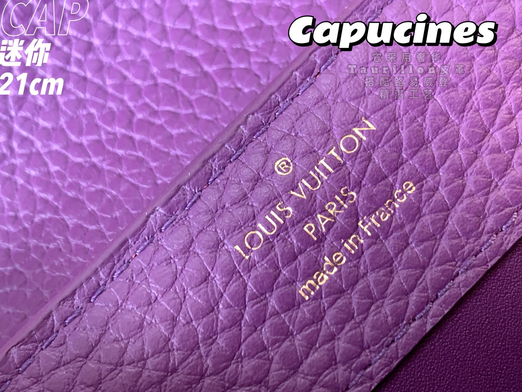 Louis Vuitton Capucines Mini Bag M56071 Purper Leather