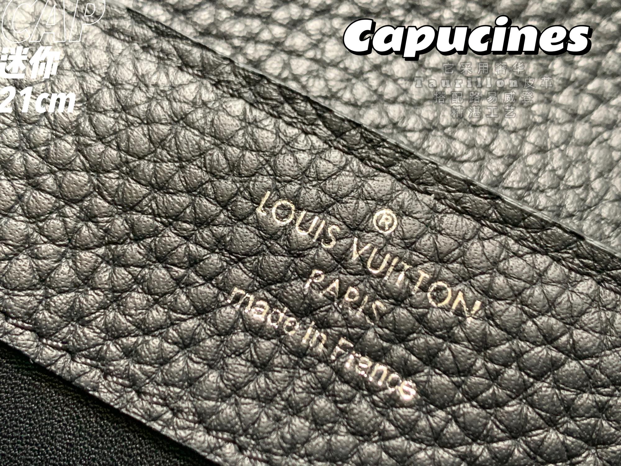 Louis Vuitton Capucines Mini Bag M56071 Black Leather Silver