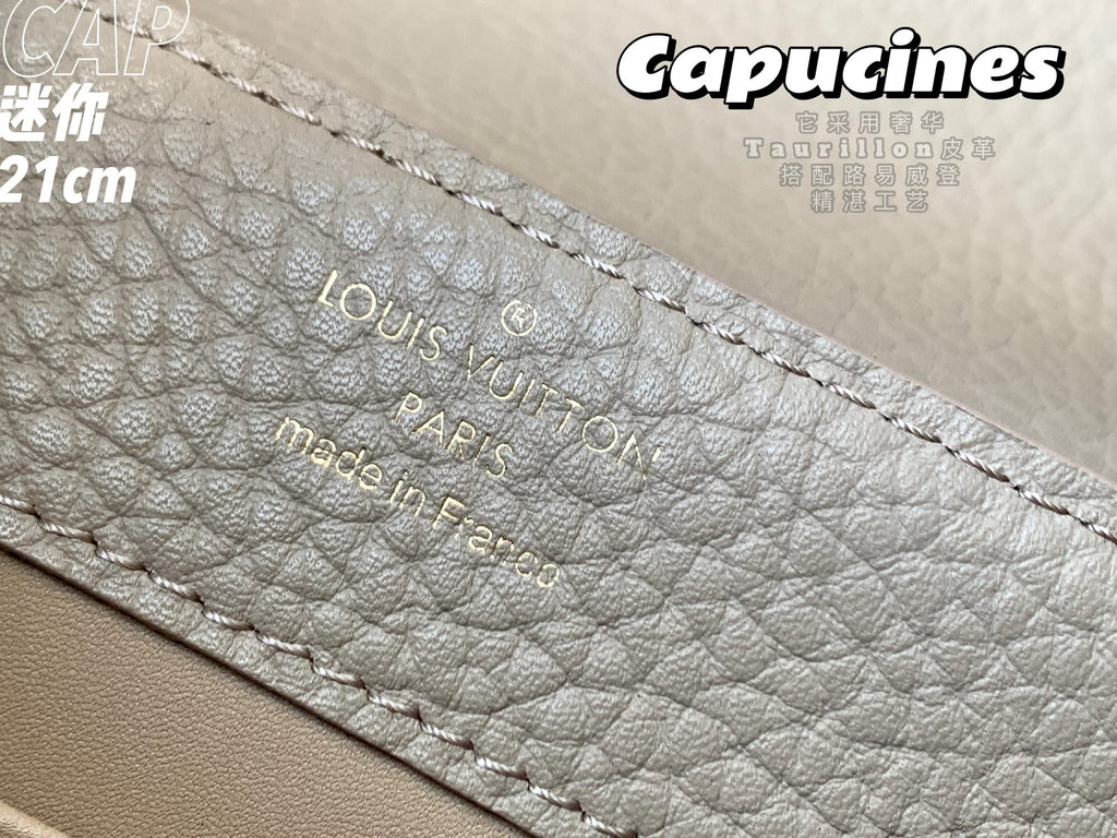 Louis Vuitton Capucines Mini Bag M56071 Gray Leather
