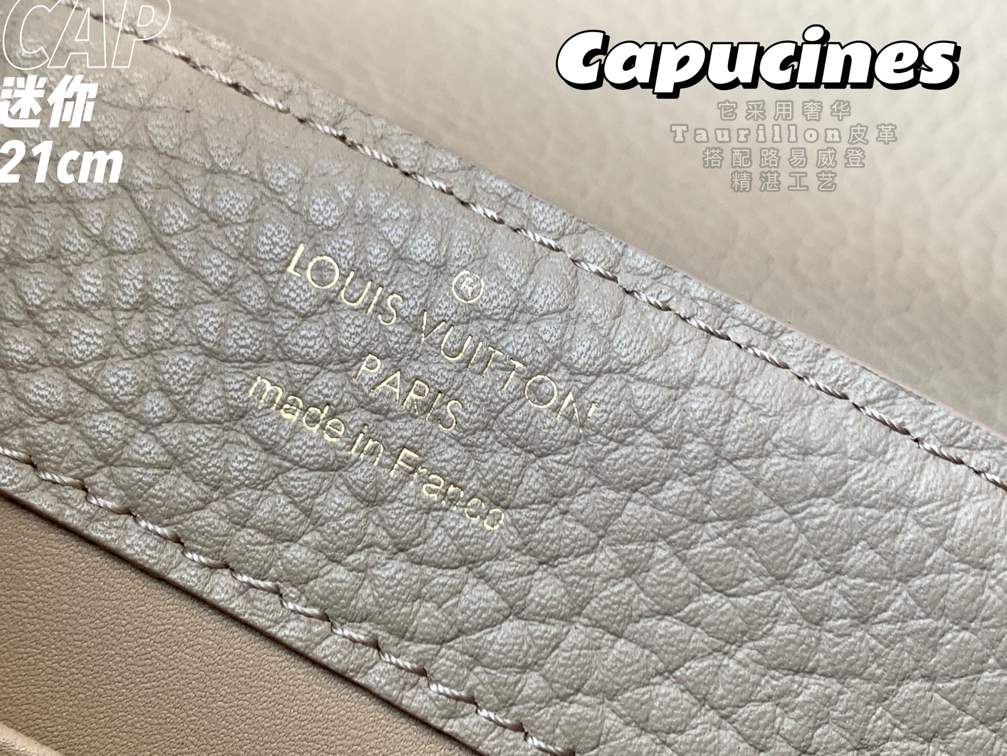 Louis Vuitton Capucines Mini Bag M56071 Gray Leather