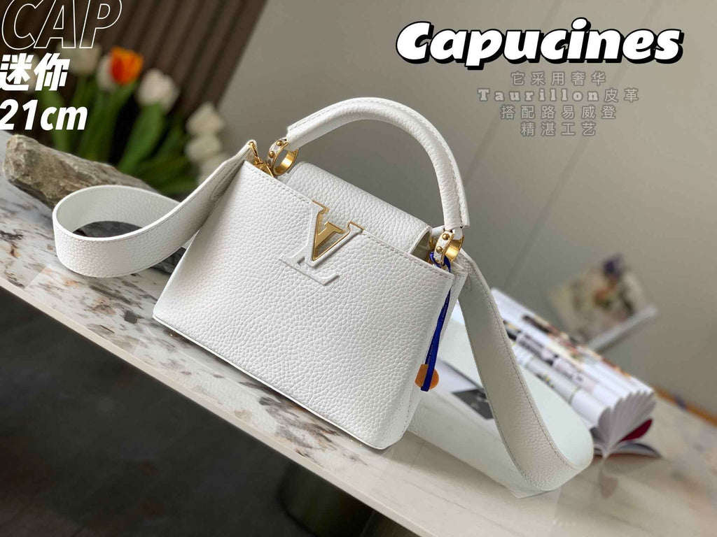 Louis Vuitton Capucines Mini Bag M56071 White Leather