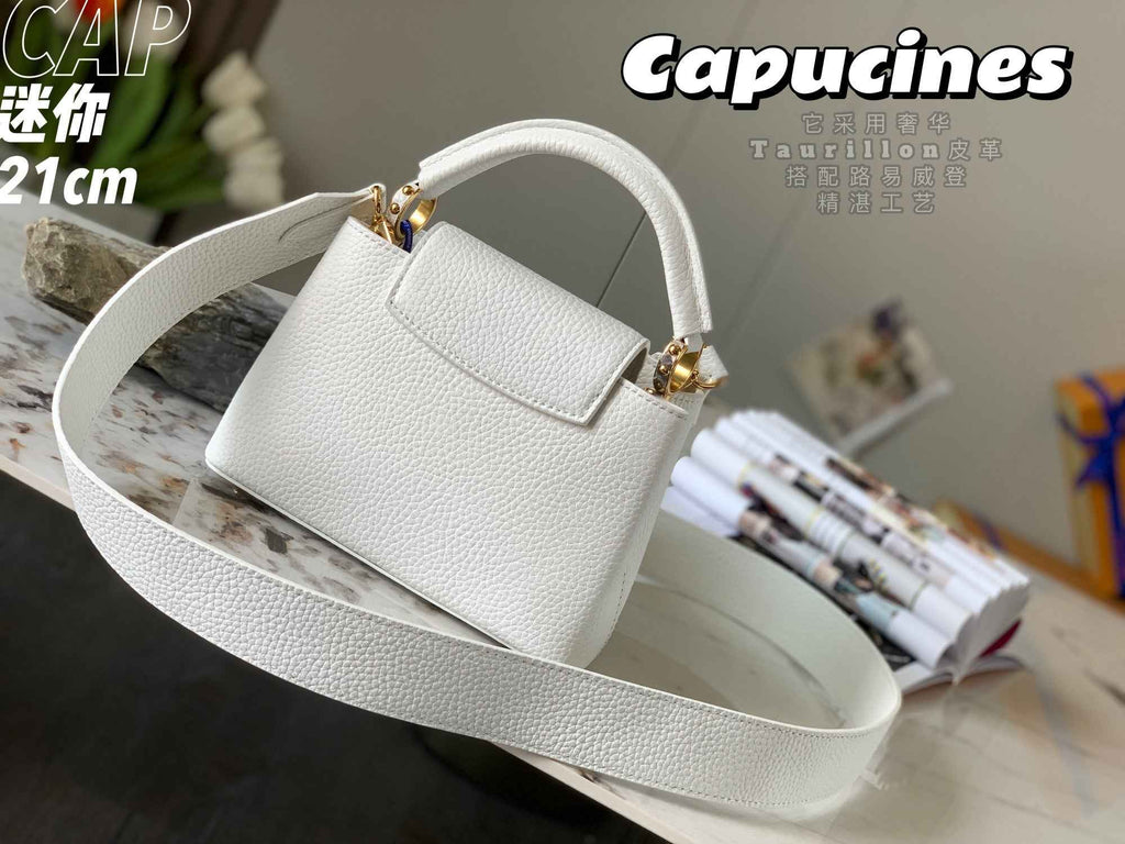Louis Vuitton Capucines Mini Bag M56071 White Leather