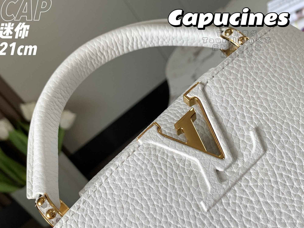 Louis Vuitton Capucines Mini Bag M56071 White Leather