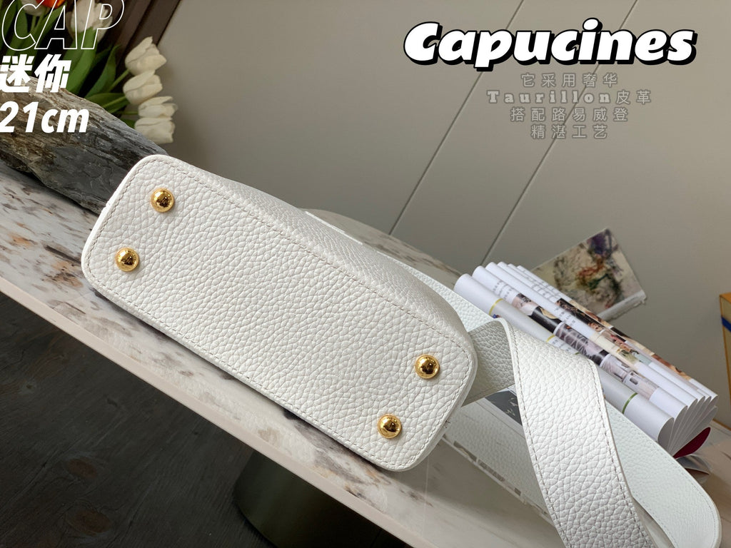 Louis Vuitton Capucines Mini Bag M56071 White Leather