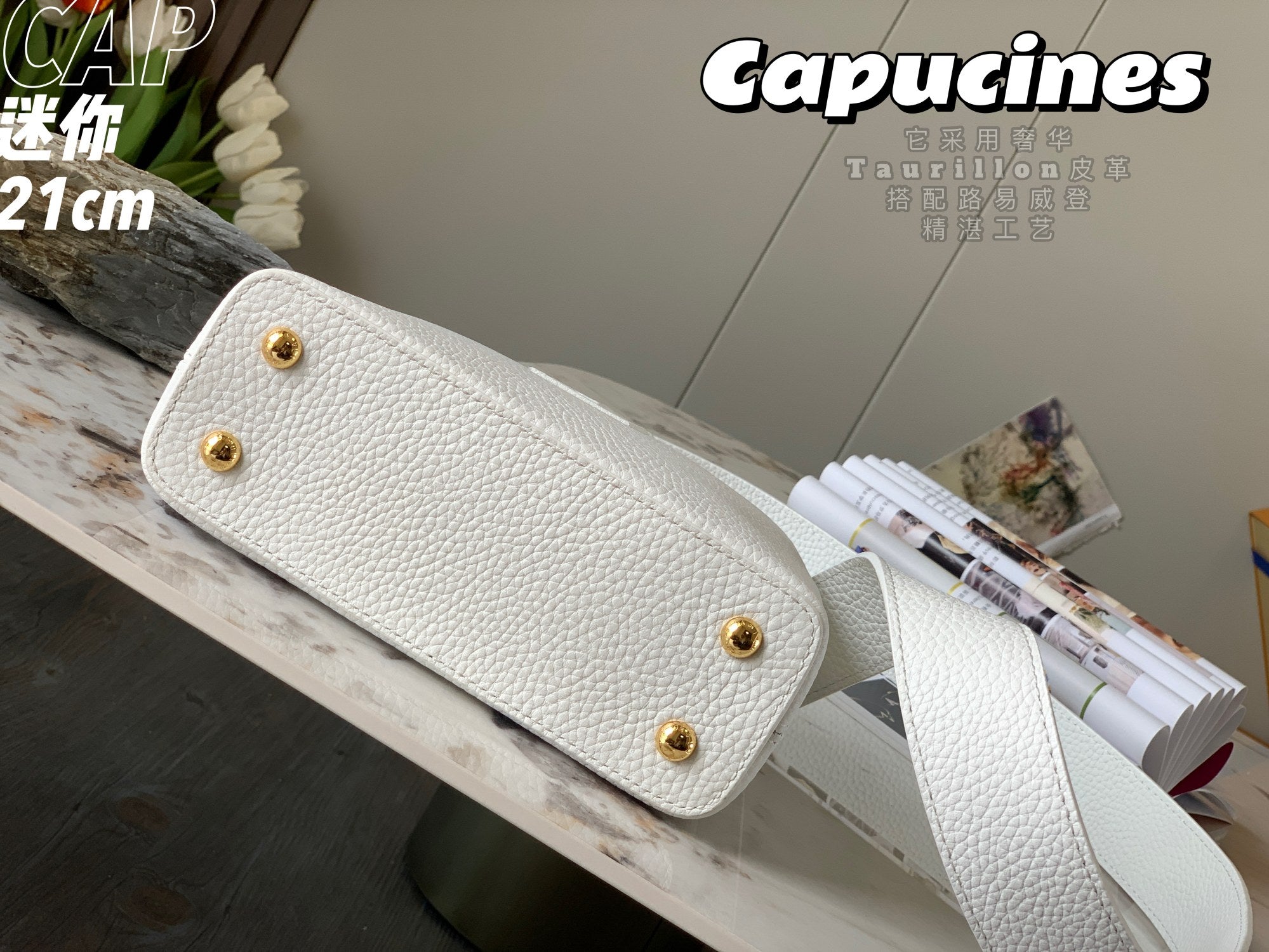 Louis Vuitton Capucines Mini Bag M56071 White Leather