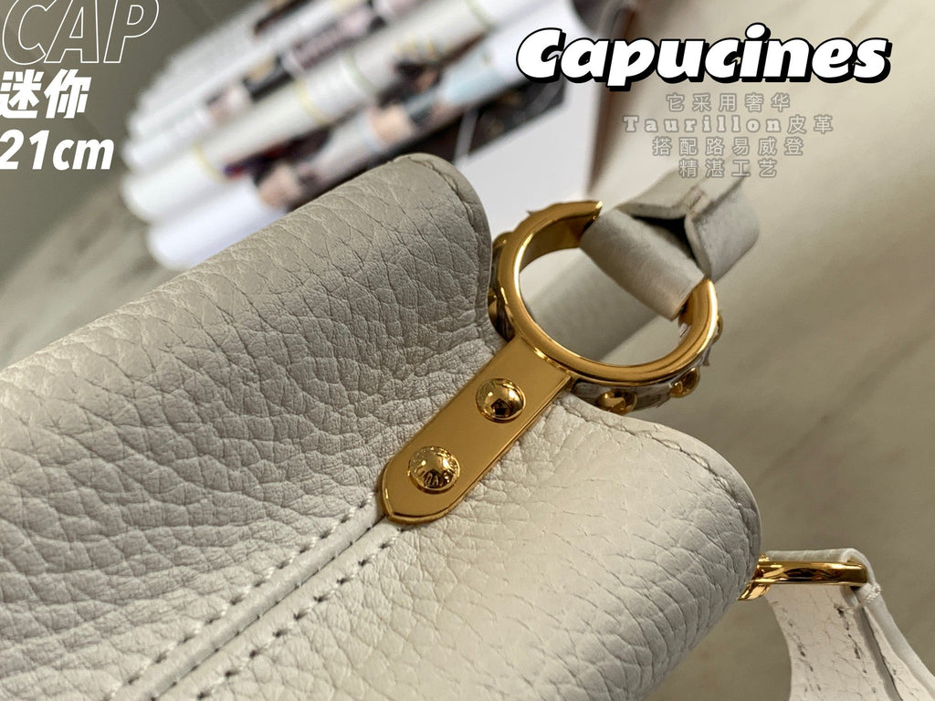 Louis Vuitton Capucines Mini Bag M56071 White Leather