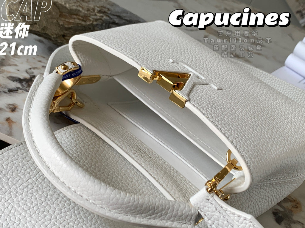 Louis Vuitton Capucines Mini Bag M56071 White Leather