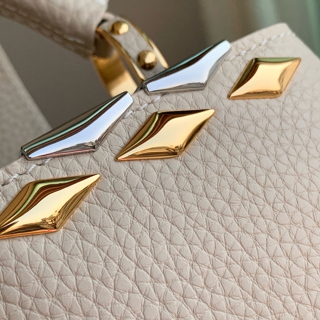 Louis Vuitton Capucines MM Bag, M12952 In Beige Taurillon Leather