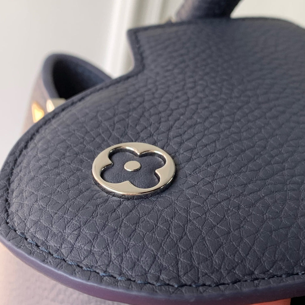 Louis Vuitton Capucines MM Bag, M12952 In Navy Taurillon Leather