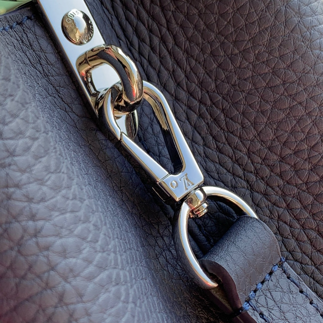 Louis Vuitton Capucines MM Bag, M12952 In Navy Taurillon Leather