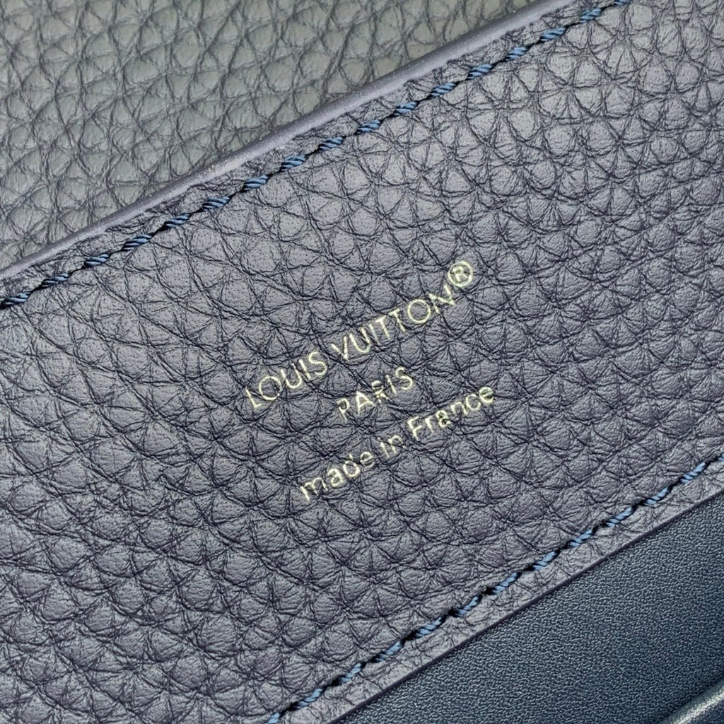 Louis Vuitton Capucines MM Bag, M12952 In Navy Taurillon Leather