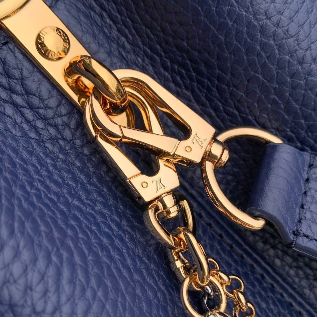 Louis Vuitton Capucines MM Bag, M27035 In Navy Taurillon Leather