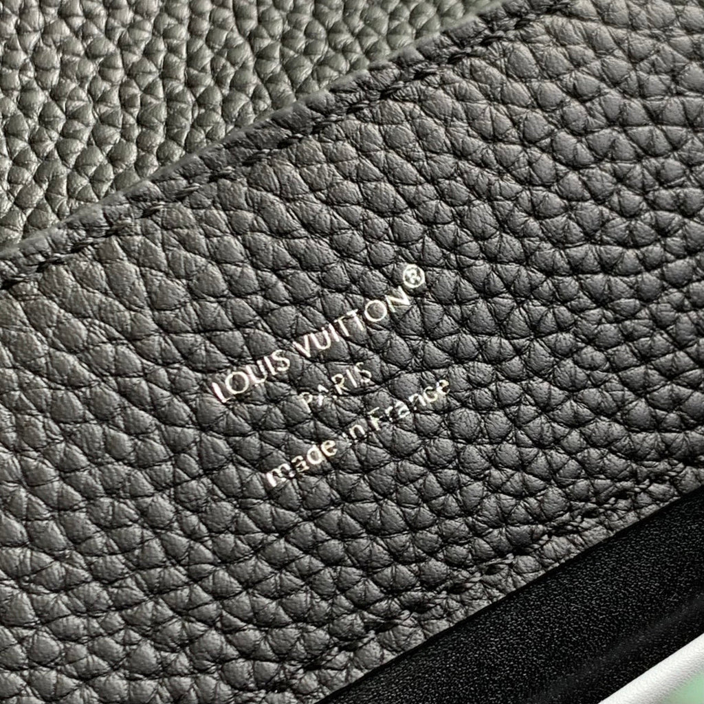 Louis Vuitton Capucines MM Bag, M27035 In Black Taurillon Leather Silver