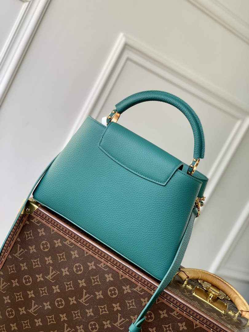 Louis Vuitton Capucines MM Bag, M27035 In Green Taurillon Leather