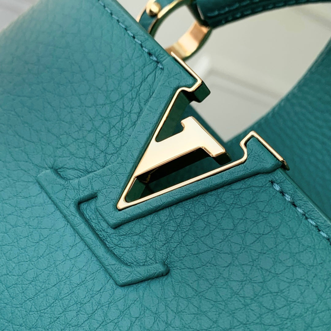 Louis Vuitton Capucines MM Bag, M27035 In Green Taurillon Leather