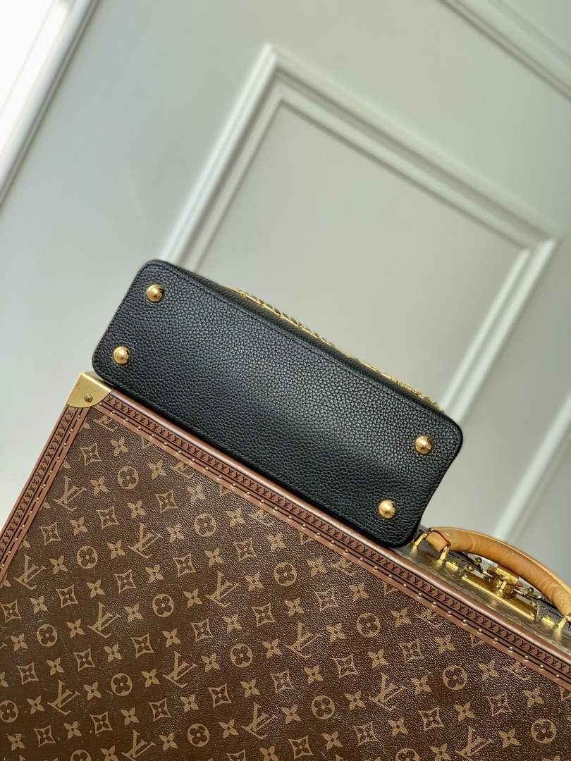 Louis Vuitton Capucines MM Bag, M27035 In Black Taurillon Leather