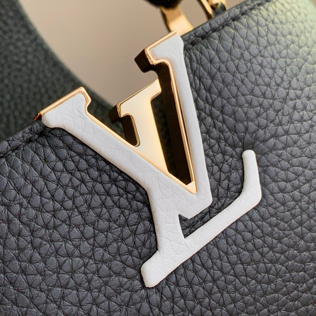 Louis Vuitton Capucines MM Bag, M27035 In Black Taurillon Leather