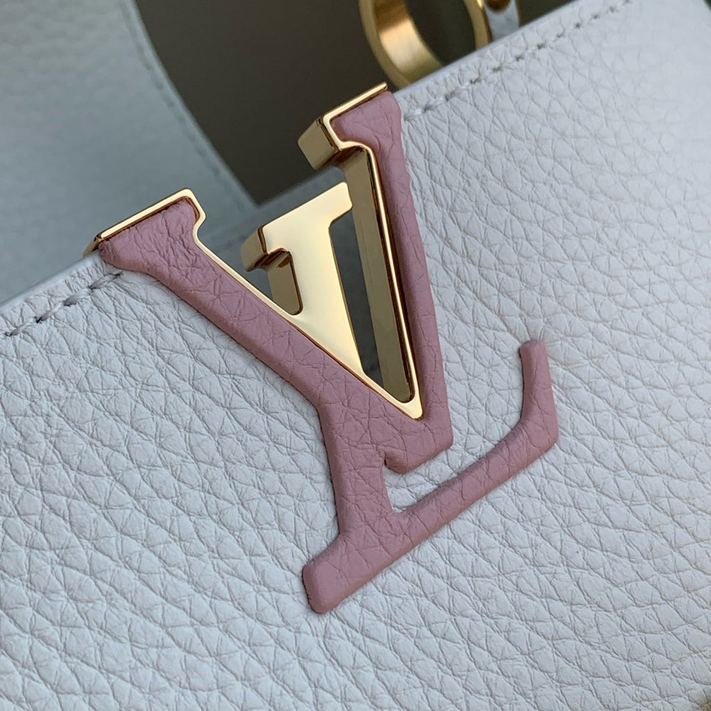 Louis Vuitton Capucines MM Bag, M27035 In Beige Taurillon Leather