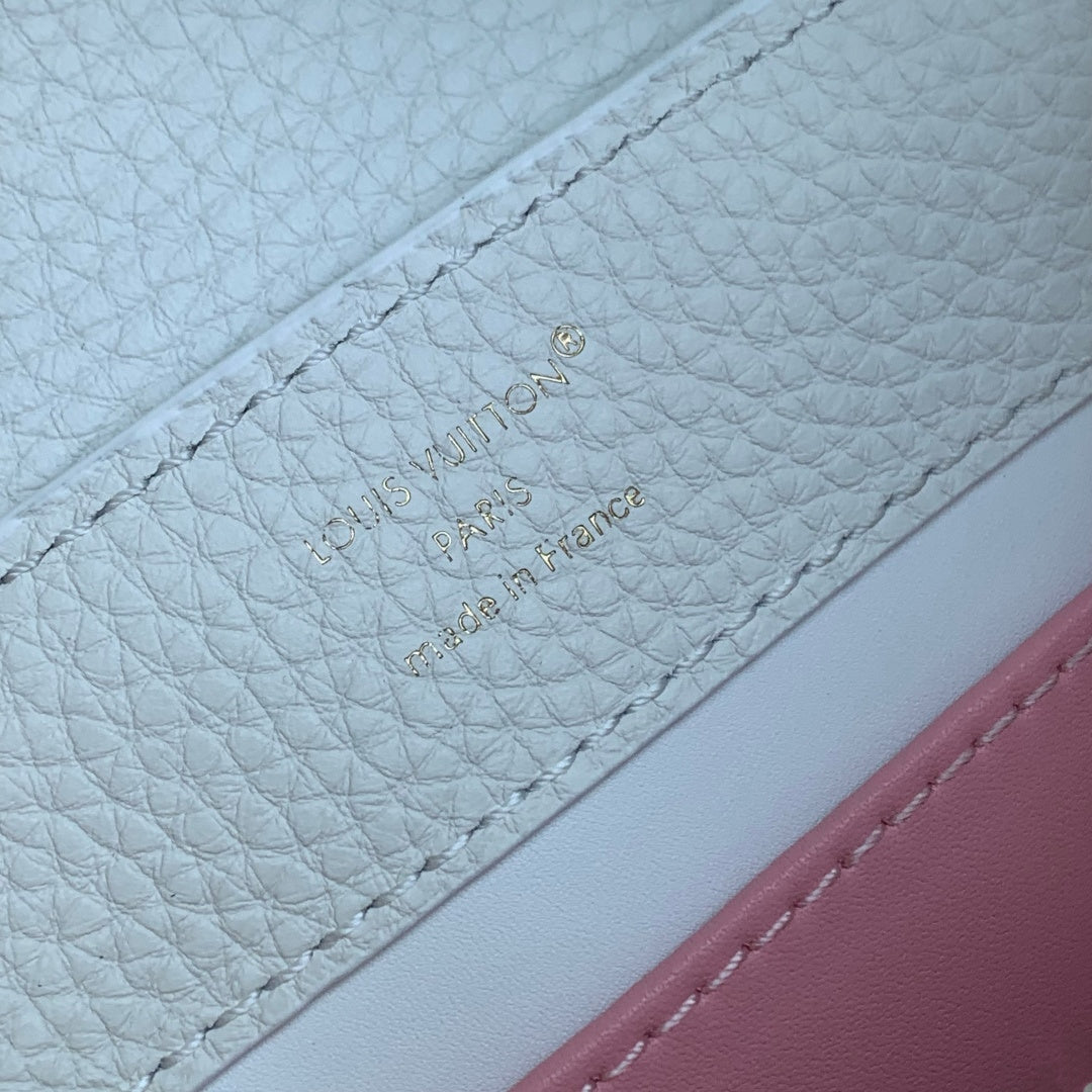 Louis Vuitton Capucines MM Bag, M27035 In Beige Taurillon Leather