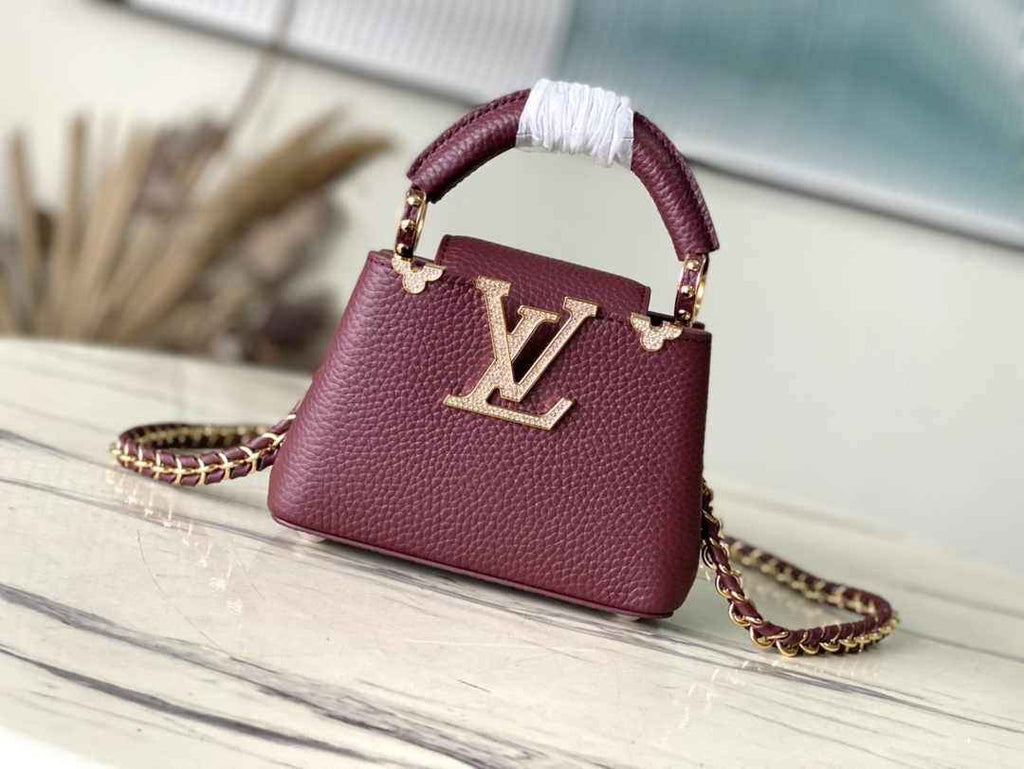 Louis Vuitton Capucines Nano M24583 Wine Red Taurillon leather