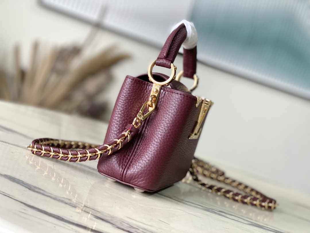Louis Vuitton Capucines Nano M24583 Wine Red Taurillon leather