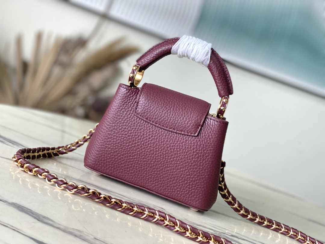 Louis Vuitton Capucines Nano M24583 Wine Red Taurillon leather