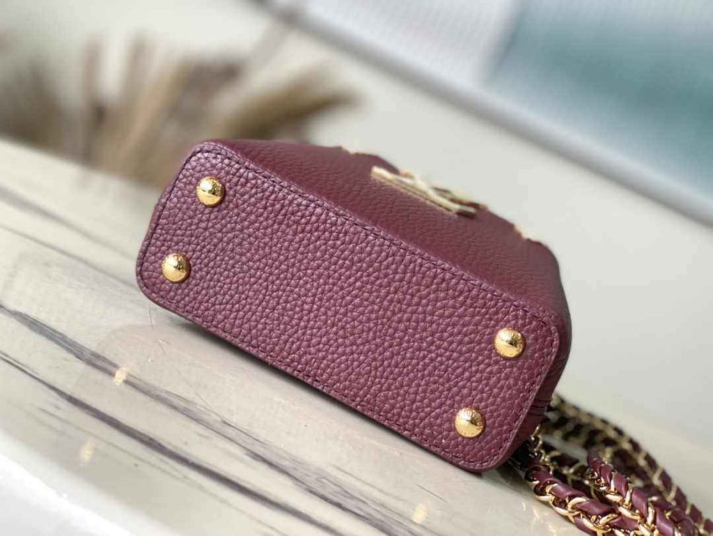 Louis Vuitton Capucines Nano M24583 Wine Red Taurillon leather