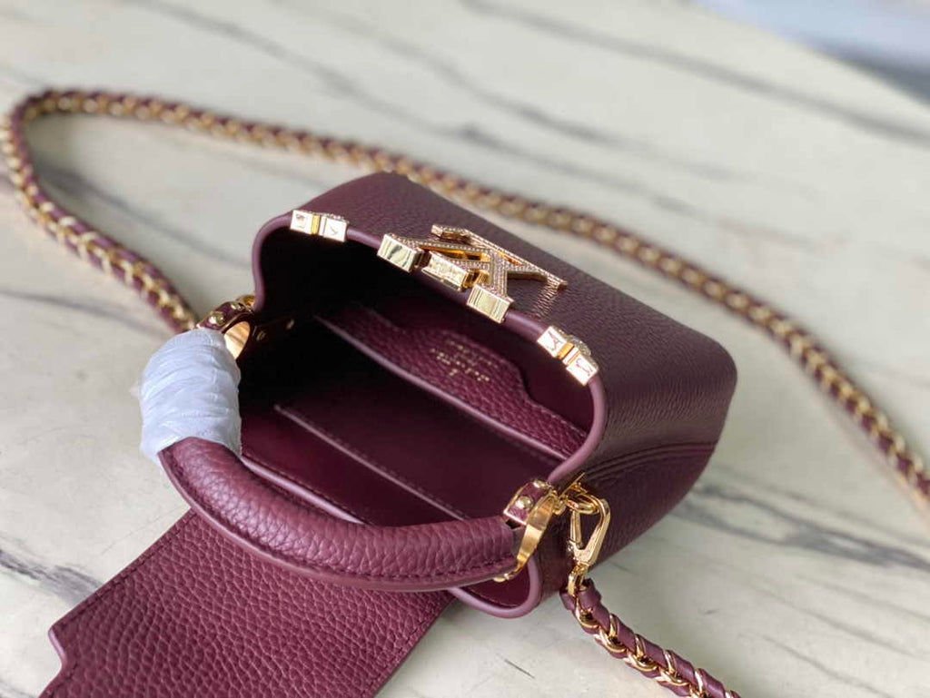 Louis Vuitton Capucines Nano M24583 Wine Red Taurillon leather