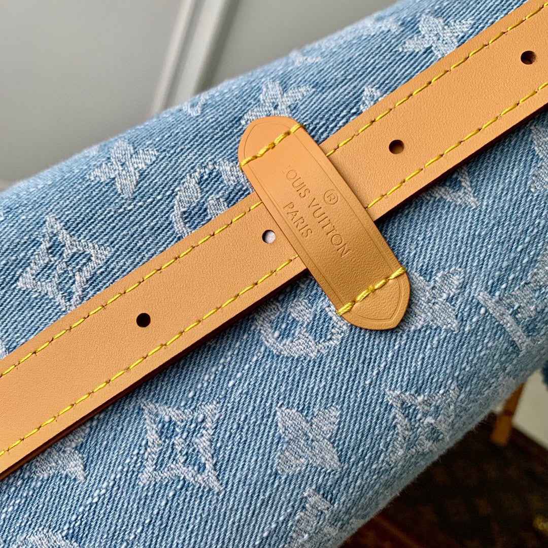 Louis Vuitton CarryAll PM Bag M11462 Blue Denim