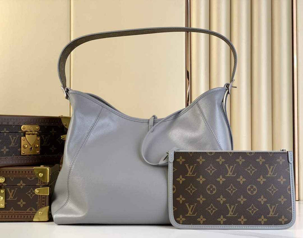 Louis Vuitton CarryAll MM Bag M12583 Gray Lambskin