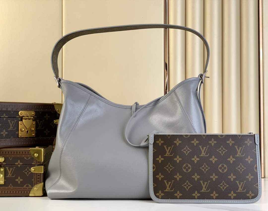 Louis Vuitton CarryAll MM Bag M12583 Gray Lambskin