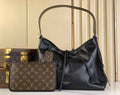 Louis Vuitton CarryAll MM Bag M25143 Black Lambskin - Default Title - View 1