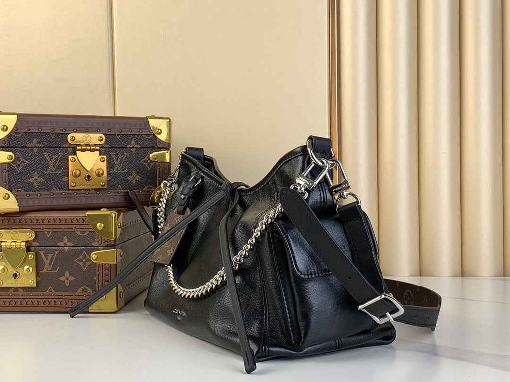 Louis Vuitton CarryAll PM Bag M24861 Black Lambskin - Default Title - View 2