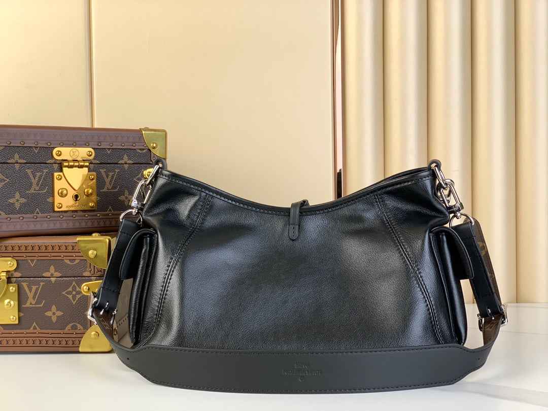 Louis Vuitton CarryAll PM Bag M24861 Black Lambskin - Default Title - View 3