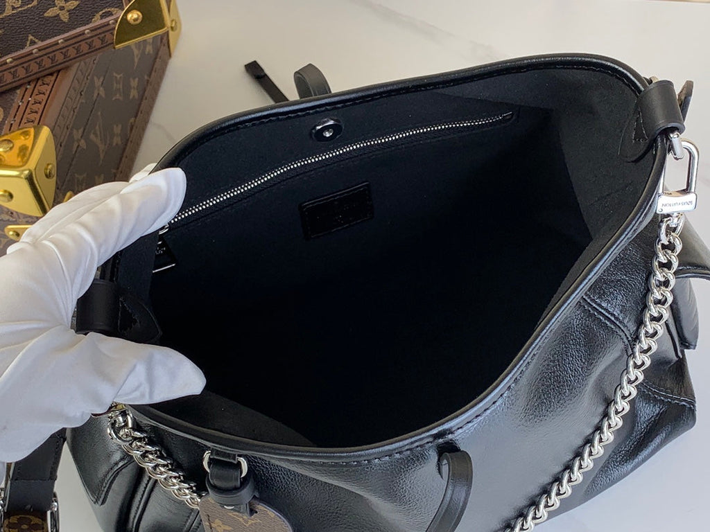 Louis Vuitton CarryAll PM Bag M24861 Black Lambskin - Default Title - View 8