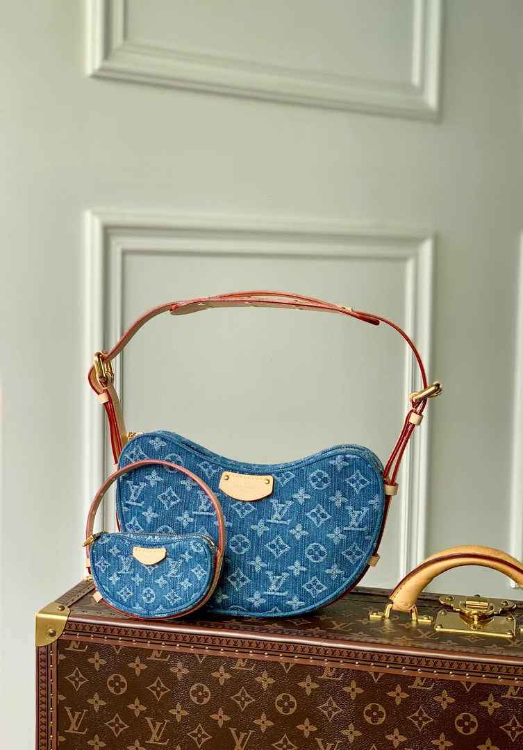 Louis Vuitton Croissant MM Bag M46856 Monogram Denim - Default Title - View 1