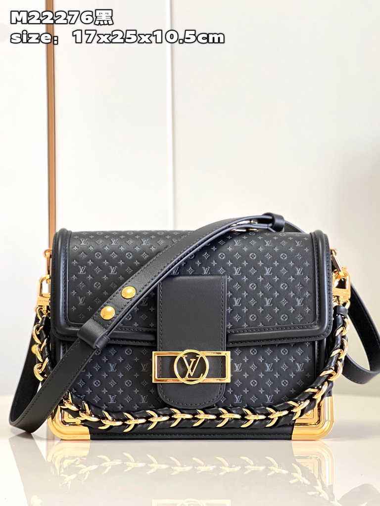 Louis Vuitton Dauphine MM Shoulder Bag M22276 Black - Default Title - View 1