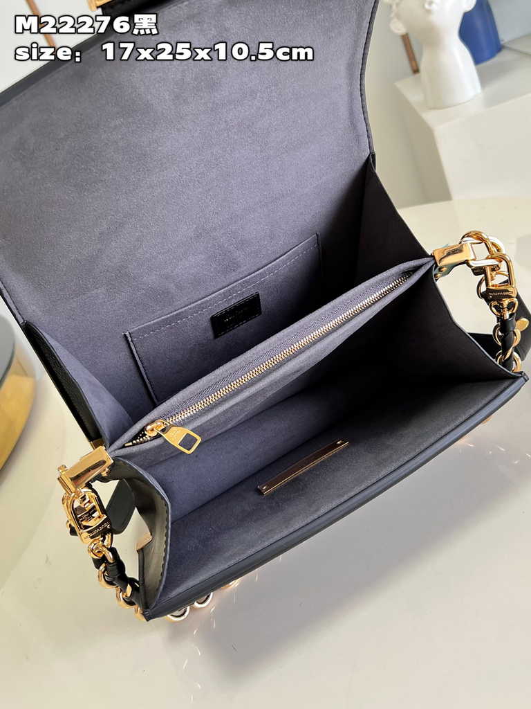 Louis Vuitton Dauphine MM Shoulder Bag M22276 Black - Default Title - View 8