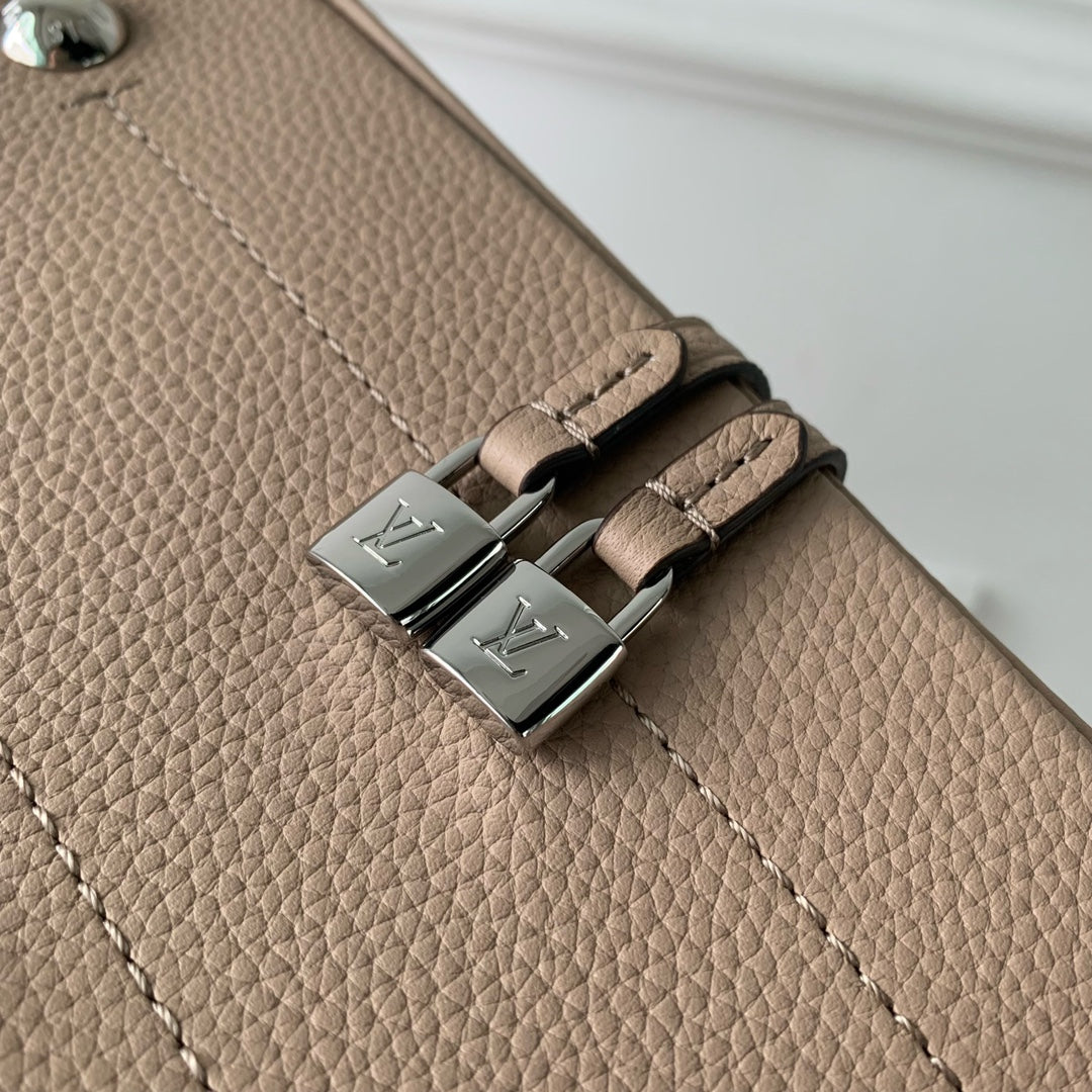 Louis Vuitton Flore Shoulder Bag M12140 | Khaki Mahina Calfskin Leather