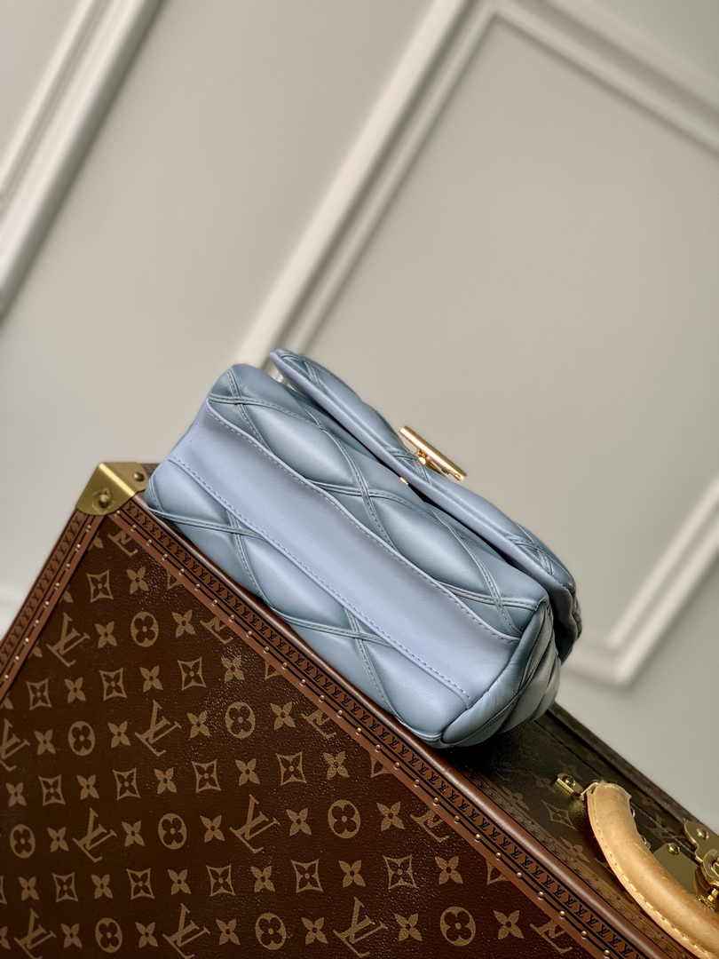 Louis Vuitton GO-14 MM Malletage Leather Bag M24186 Gray Lambskin