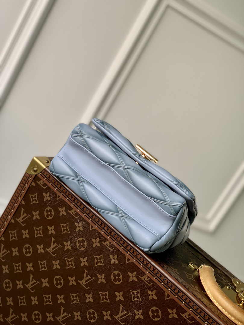 Louis Vuitton GO-14 MM Malletage Leather Bag M24186 Gray Lambskin - Default Title - View 4