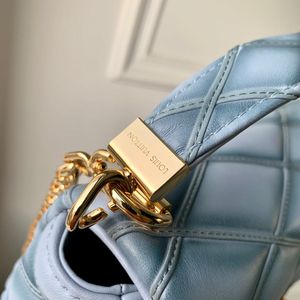 Louis Vuitton GO-14 MM Malletage Leather Bag M24186 Gray Lambskin - Default Title - View 6