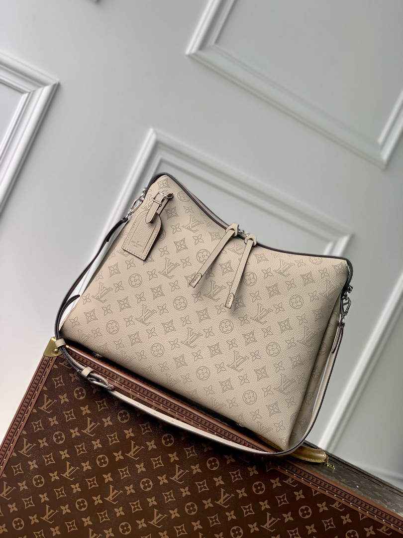 Louis Vuitton Hand It All MM Bag, M24133 Gray Mahina Calfskin